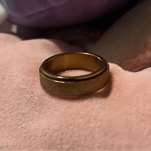 Size 5 stainless steel dark gold fidget ring